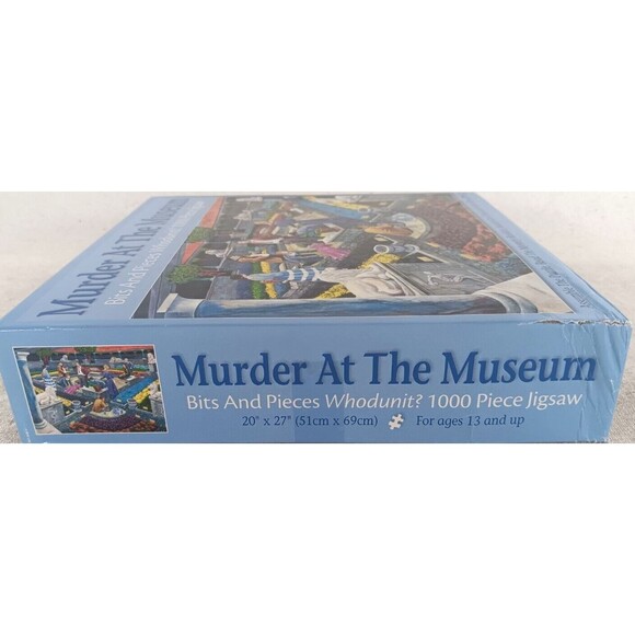 Murder Mystery Puzzle Murder at The Museum 1000 Piece 20" x 27" Bits and Pieces - Picture 2 of 3
